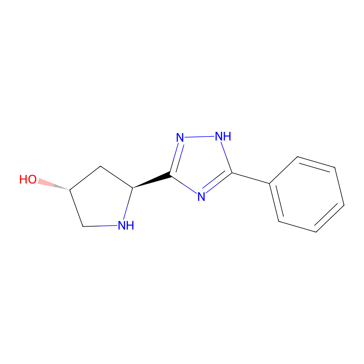(3R,5S)-5-(5-phenyl-1H-1,2,4-triazol-3-yl)pyrrolidin-3-ol molecular structure, CAS 2137062-84-9