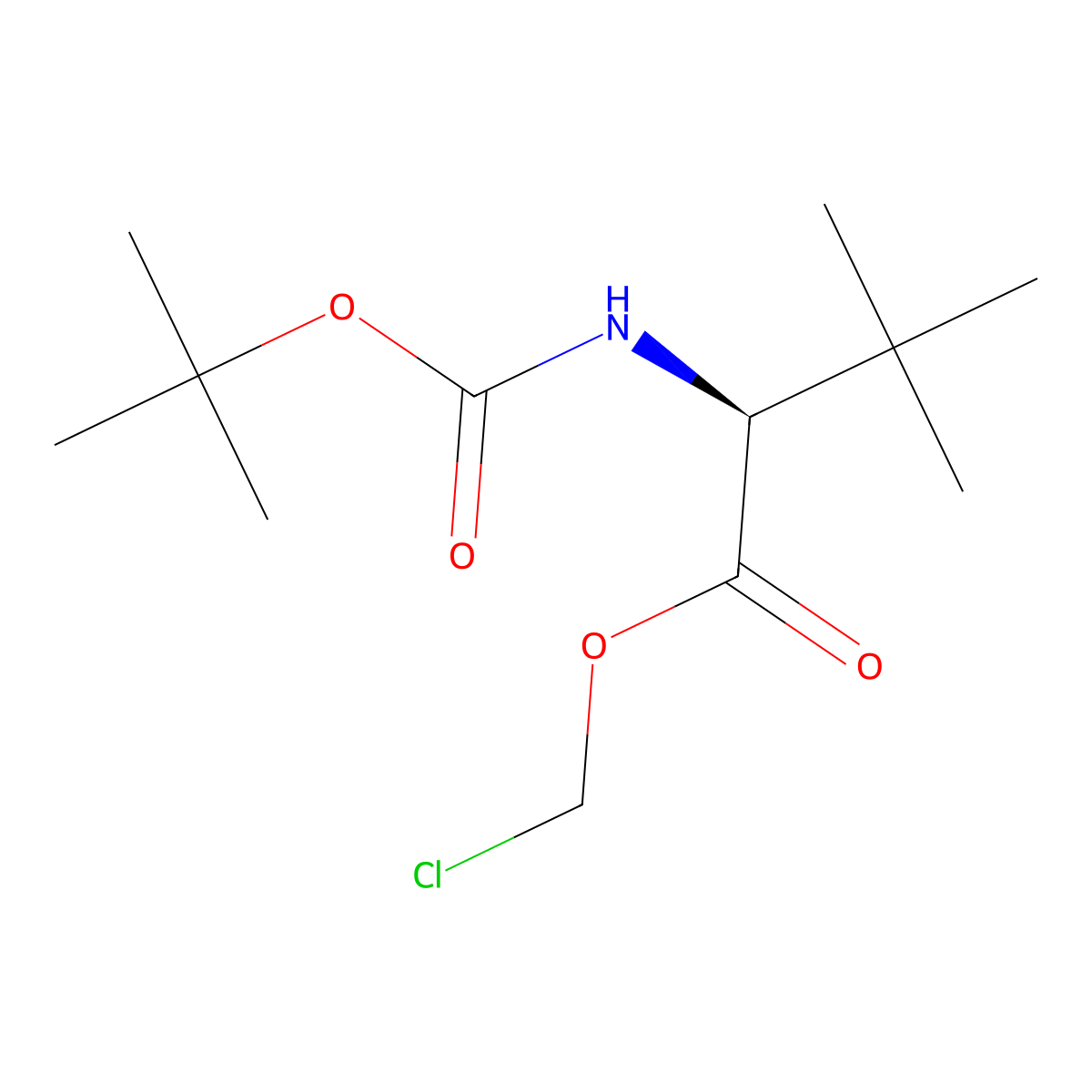 Chloromethyl (2s)-2-[(tert-butoxy)carbonyl]amino-3,3-dimethylbutanoate molecular structure, CAS 2137065-71-3