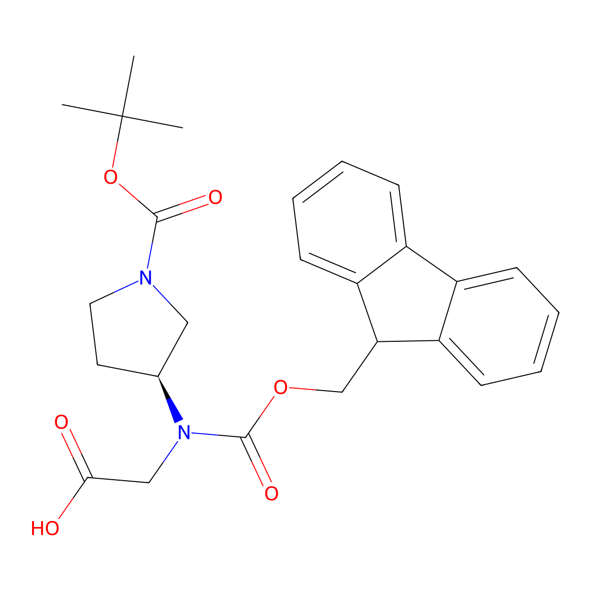 2-{[(3S)-1-[(tert-butoxy)carbonyl]pyrrolidin-3-yl]({[(9H-fluoren-9-yl)methoxy]carbonyl})amino}acetic acid molecular structure, CAS 2137065-83-7