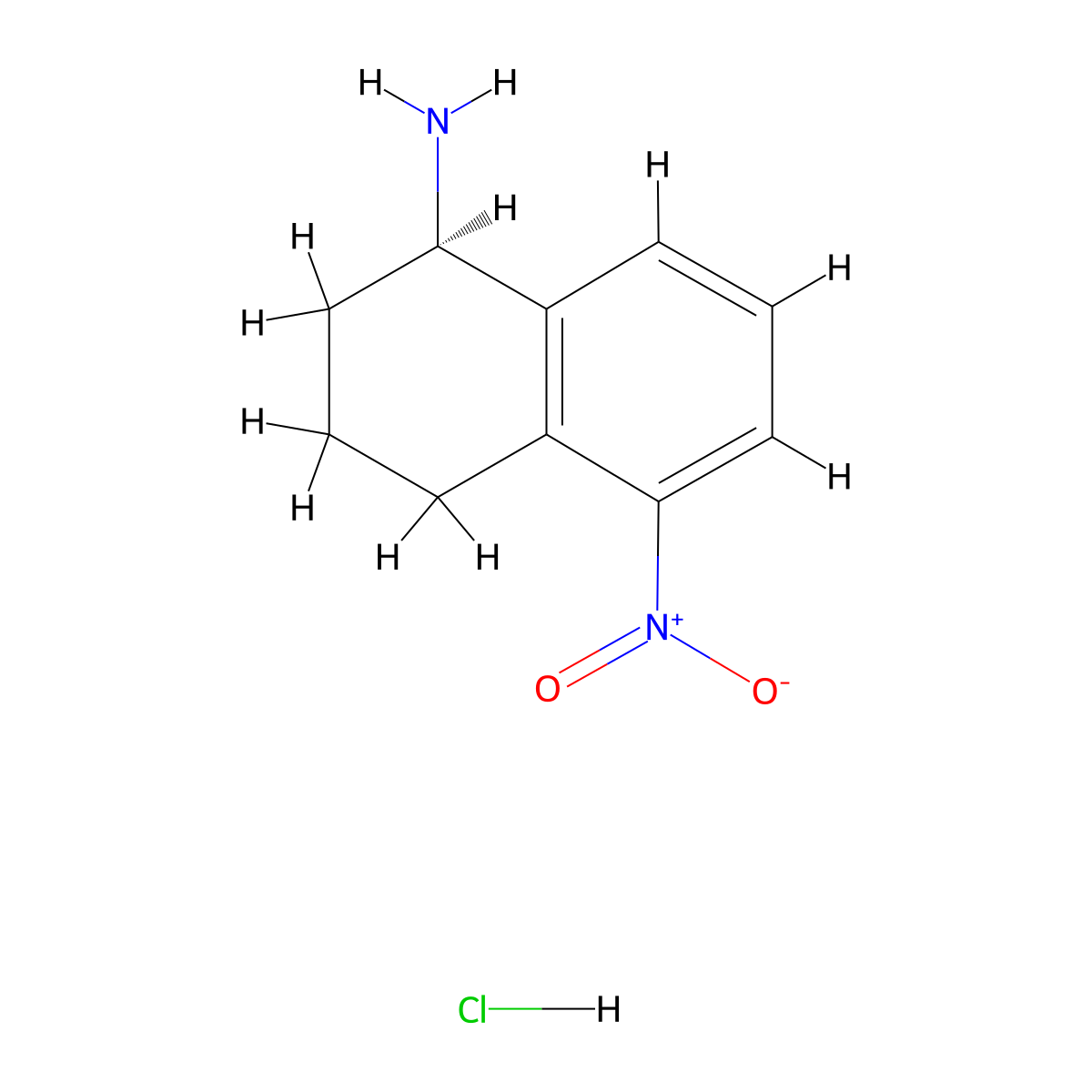 (R)-5-nitro-1,2,3,4-tetrahydronaphthalen-1-amine hydrochloride molecular structure, CAS 2137066-68-1