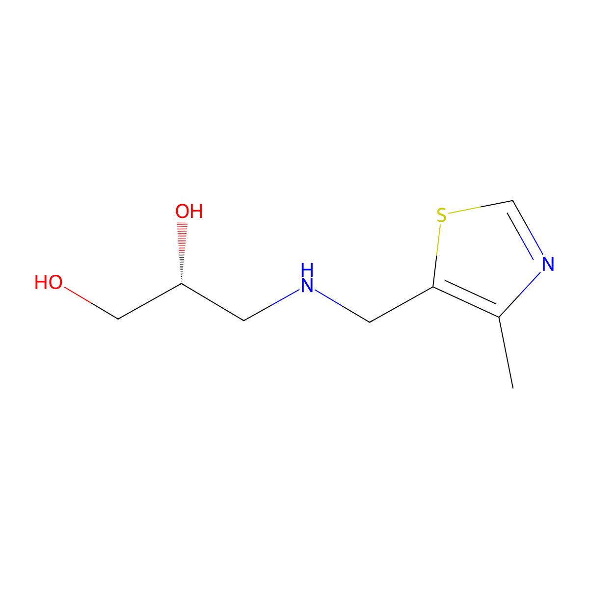 (2R)-3-{[(4-methyl-1,3-thiazol-5-yl)methyl]amino}propane-1,2-diol molecular structure, CAS 2137066-73-8