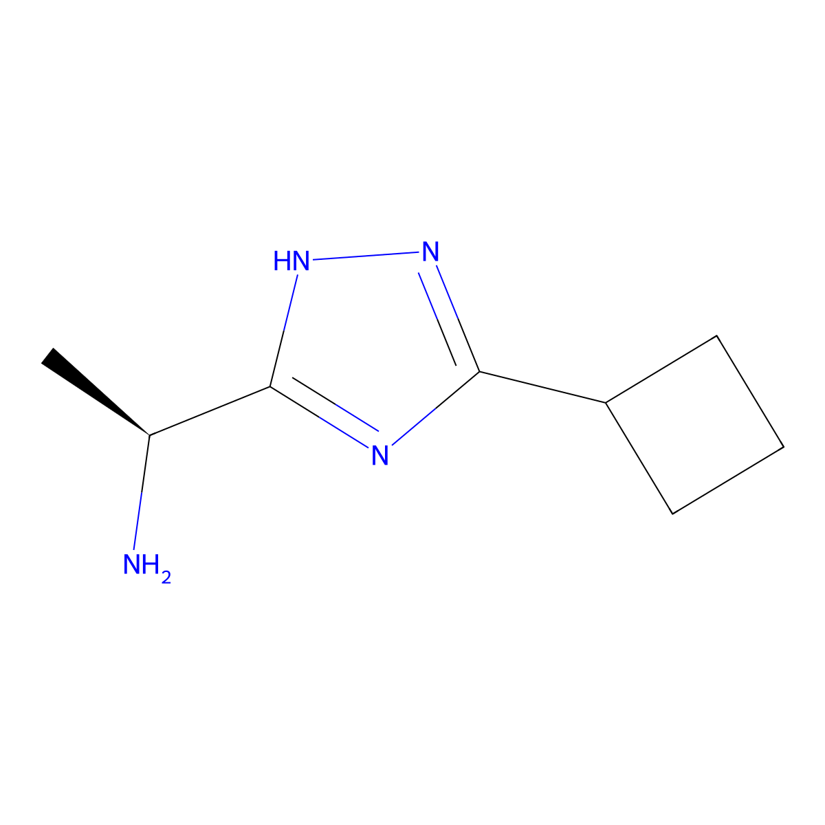 (1S)-1-(3-cyclobutyl-1H-1,2,4-triazol-5-yl)ethan-1-amine molecular structure, CAS 2137068-10-9