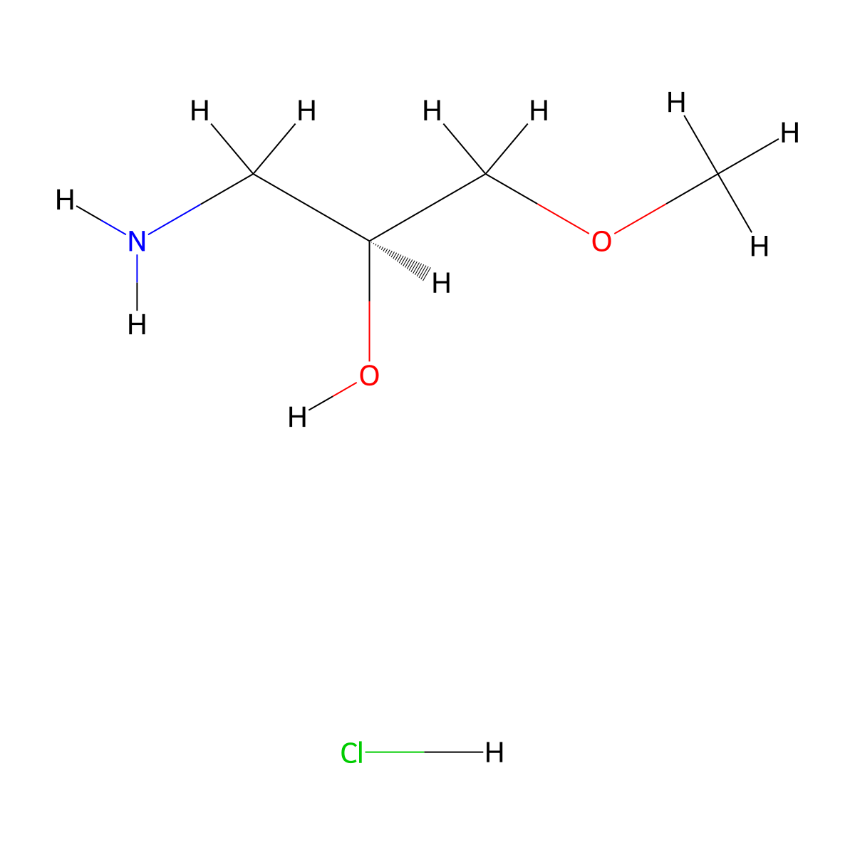 (2S)-1-amino-3-methoxypropan-2-ol hydrochloride molecular structure, CAS 2137068-64-3