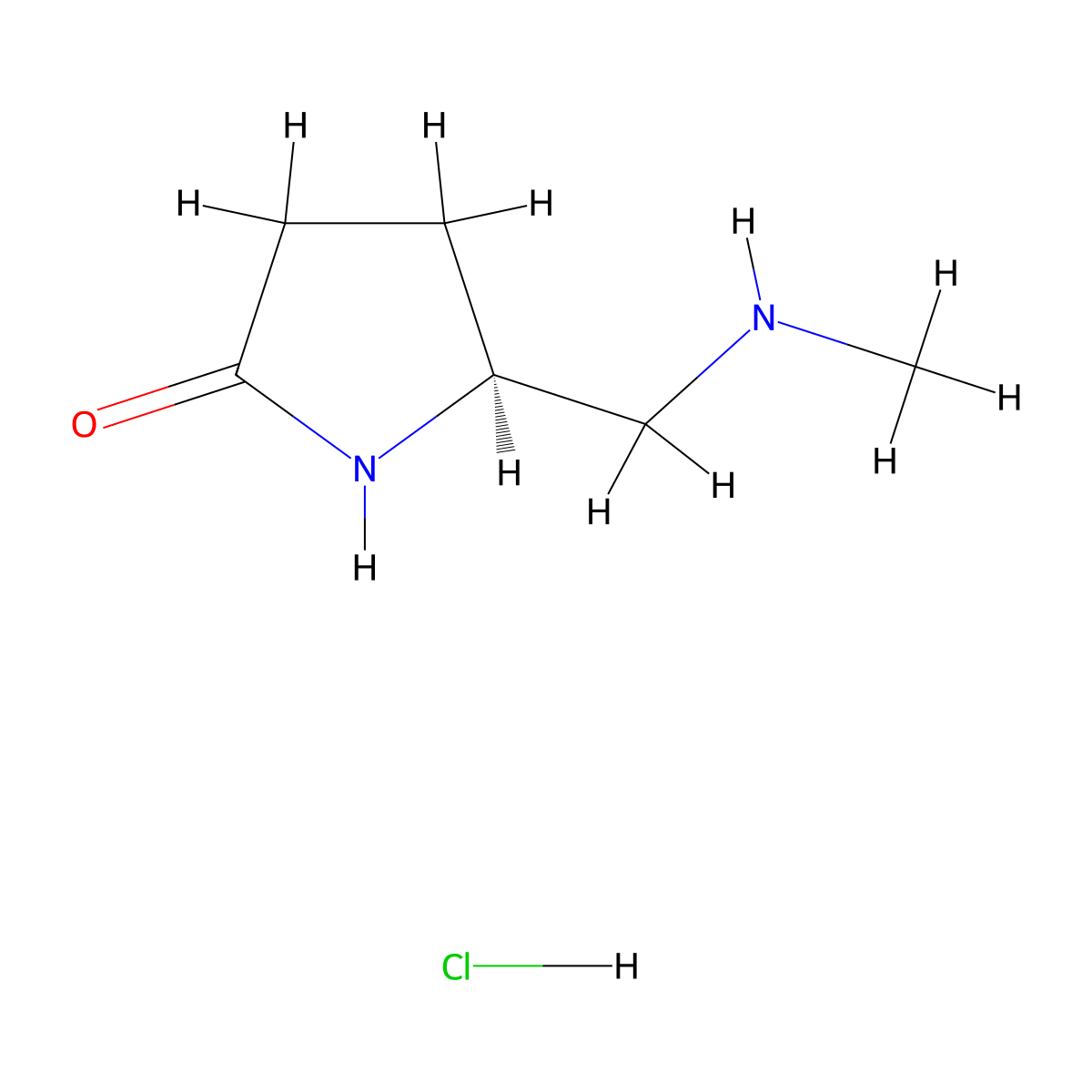 (S)-5-((Methylamino)methyl)pyrrolidin-2-one hydrochloride molecular structure, CAS 2137069-12-4