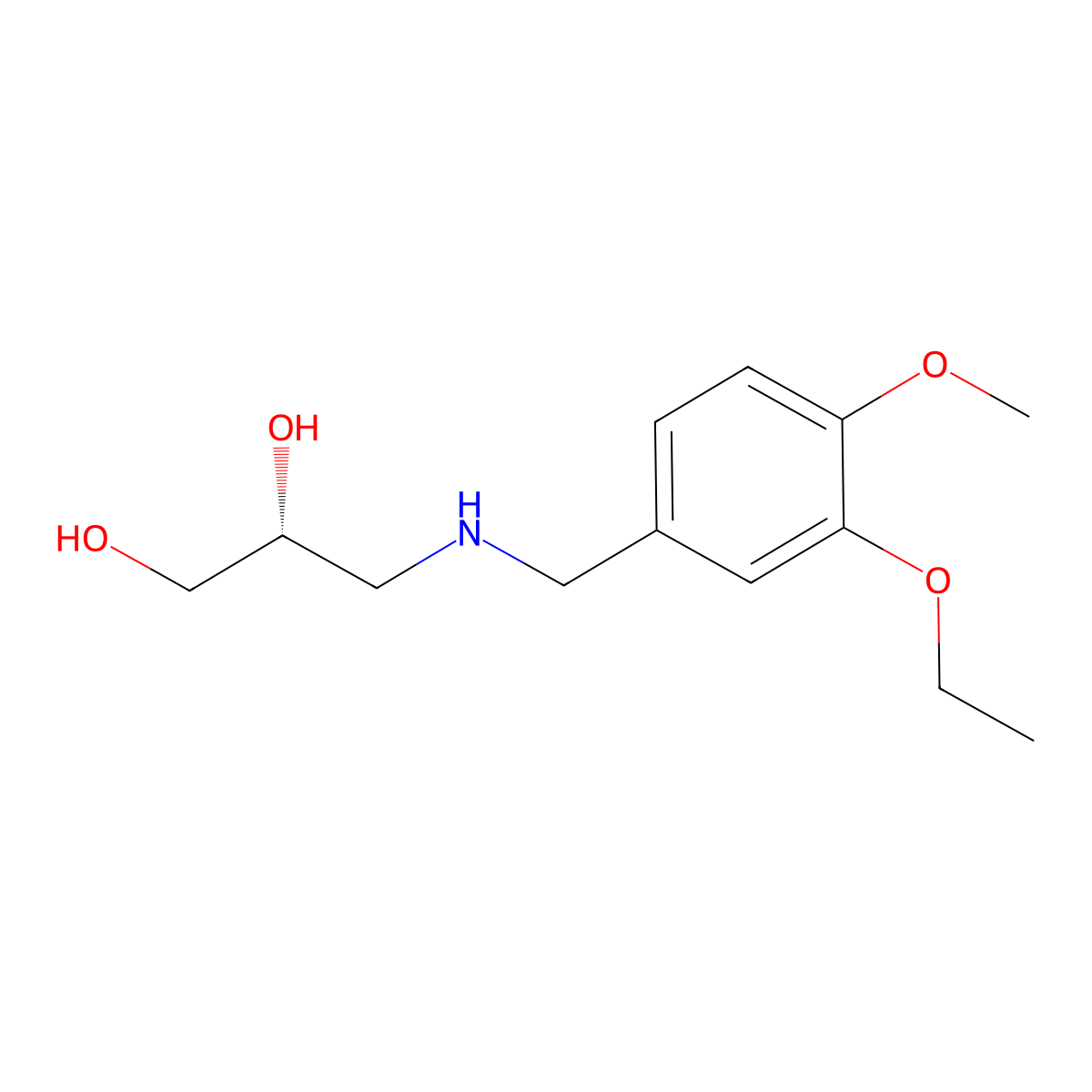 (2R)-3-{[(3-ethoxy-4-methoxyphenyl)methyl]amino}propane-1,2-diol molecular structure, CAS 2137069-27-1