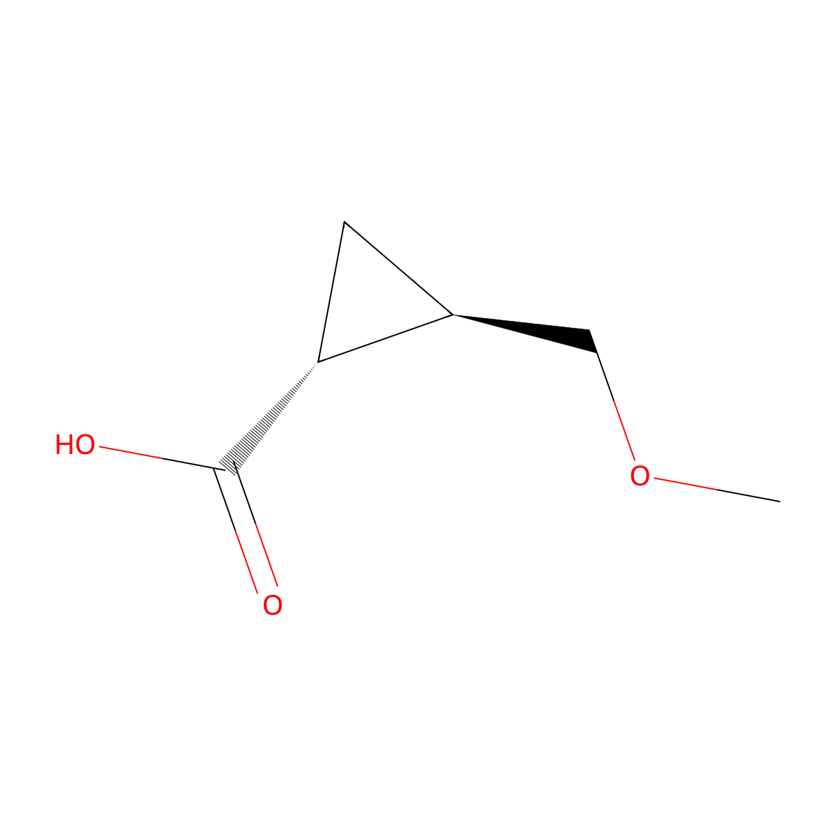 (1R,2R)-2-(methoxymethyl)cyclopropane-1-carboxylic acid molecular structure, CAS 2137069-35-1