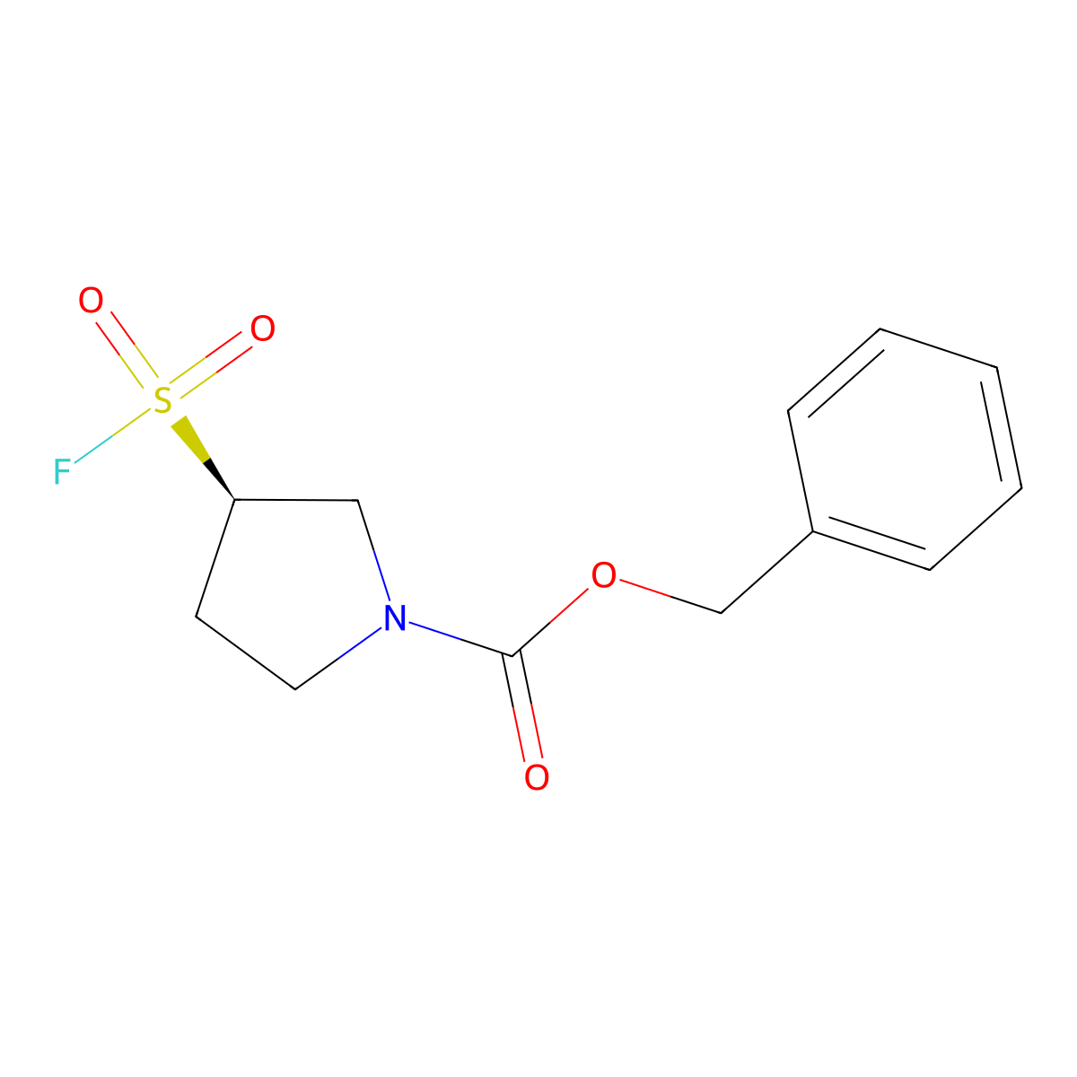 benzyl (3R)-3-(fluorosulfonyl)pyrrolidine-1-carboxylate molecular structure, CAS 2137069-43-1