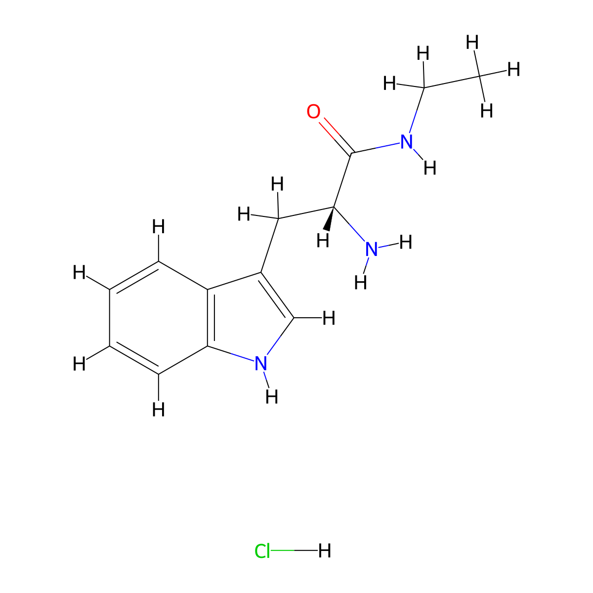 (2R)-2-amino-N-ethyl-3-(1H-indol-3-yl)propanamide hydrochloride molecular structure, CAS 2137073-76-6