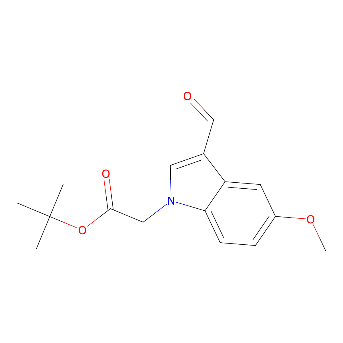 tert-butyl 2-(3-formyl-5-methoxy-1H-indol-1-yl)acetate molecular structure, CAS 2137076-20-9