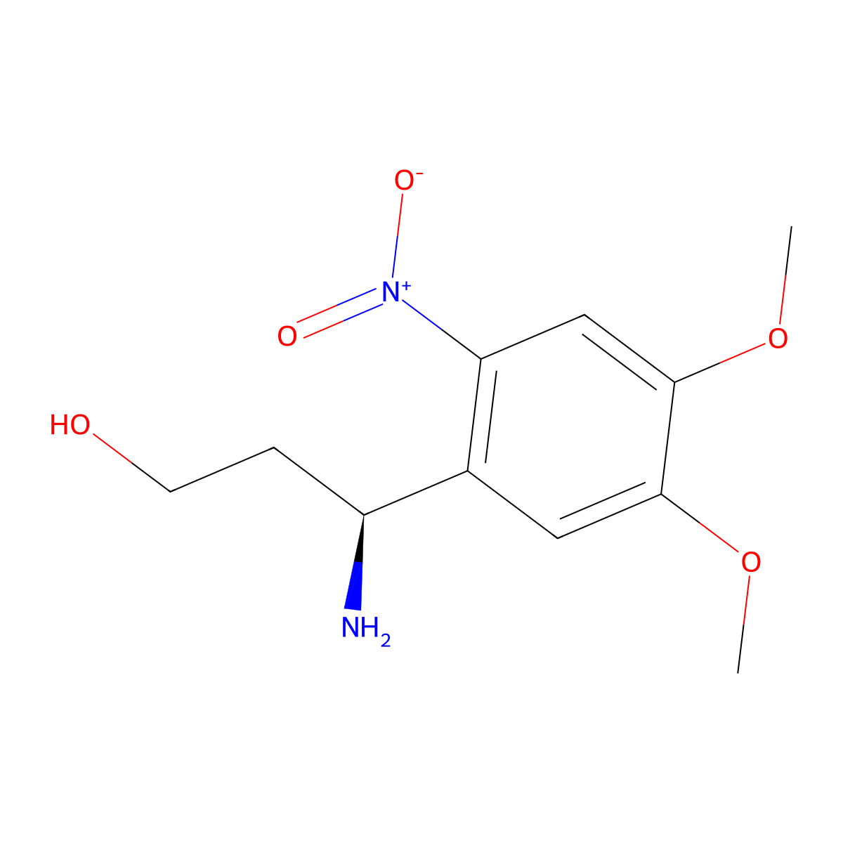 (3S)-3-amino-3-(4,5-dimethoxy-2-nitrophenyl)propan-1-ol molecular structure, CAS 2137077-63-3