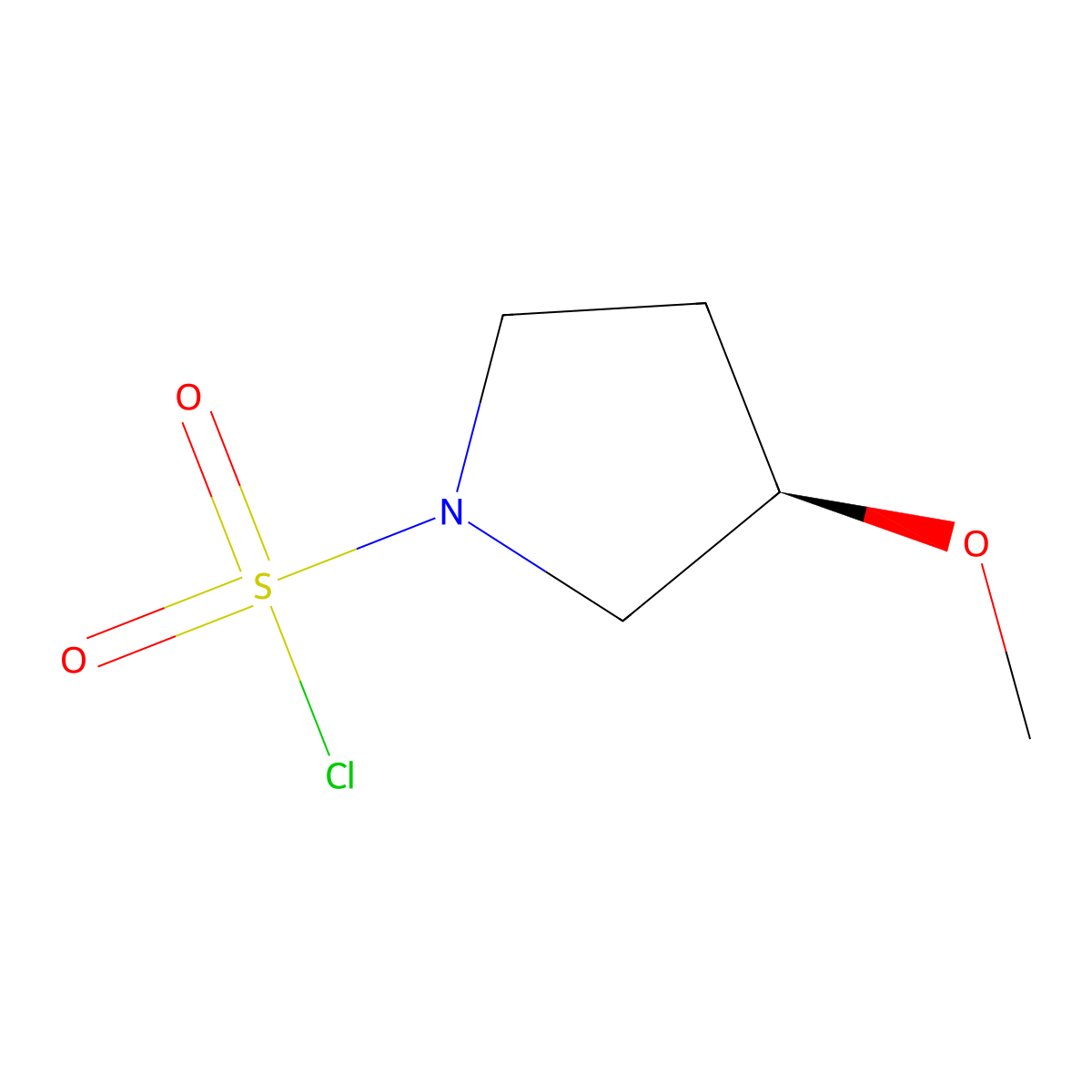 (3R)-3-methoxypyrrolidine-1-sulfonyl chloride molecular structure, CAS 2137078-44-3