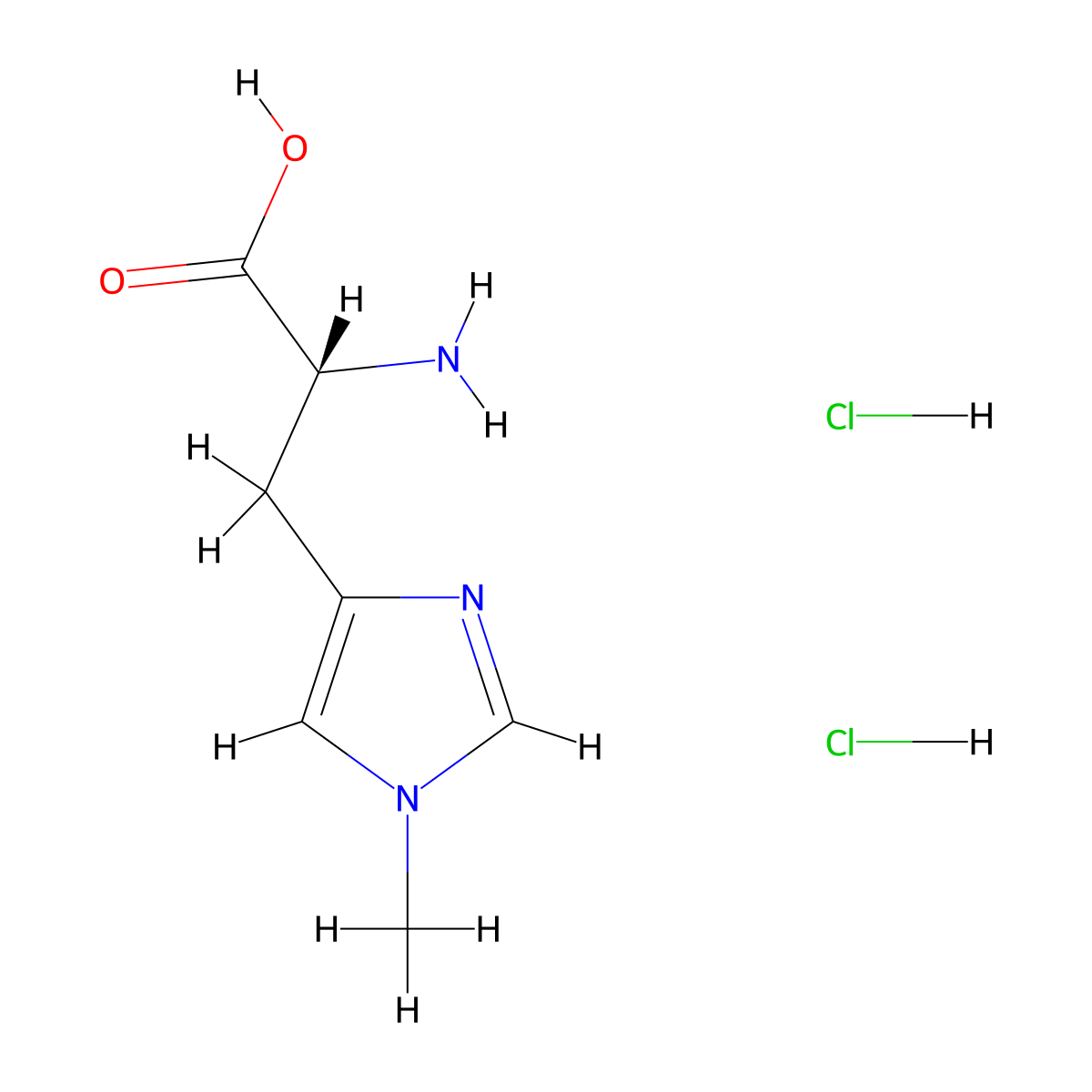 (2R)-2-amino-3-(1-methyl-1H-imidazol-4-yl)propanoic acid dihydrochloride molecular structure, CAS 2137082-08-5