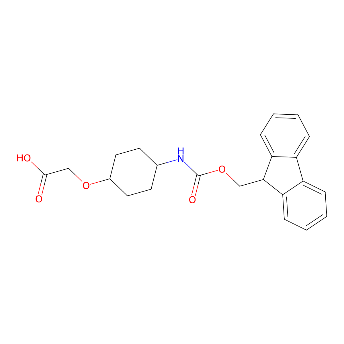 rac-2-{[(1r,4r)-4-({[(9H-fluoren-9-yl)methoxy]carbonyl}amino)cyclohexyl]oxy}acetic acid molecular structure, CAS 2137082-41-6