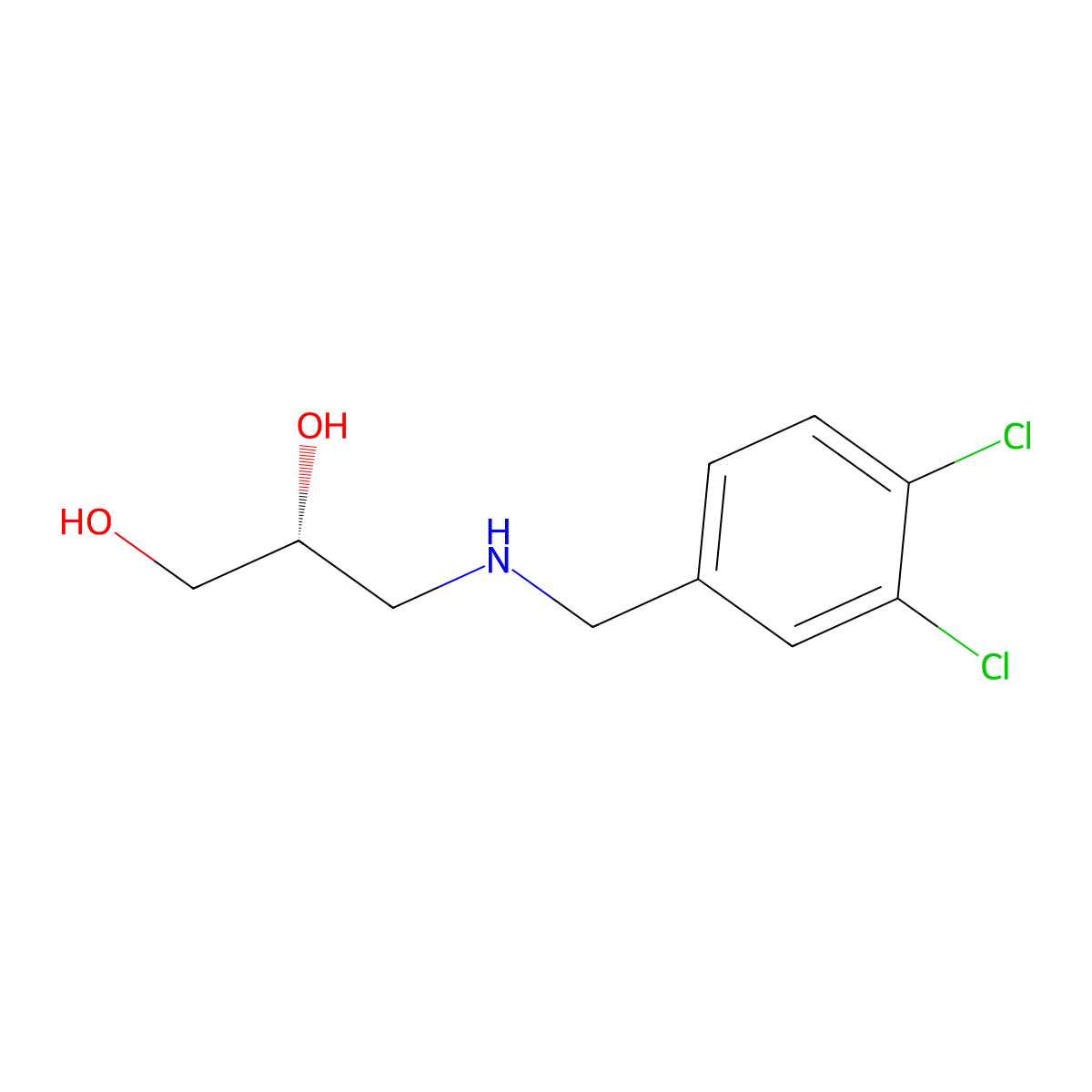 (2R)-3-{[(3,4-dichlorophenyl)methyl]amino}propane-1,2-diol molecular structure, CAS 2137082-50-7