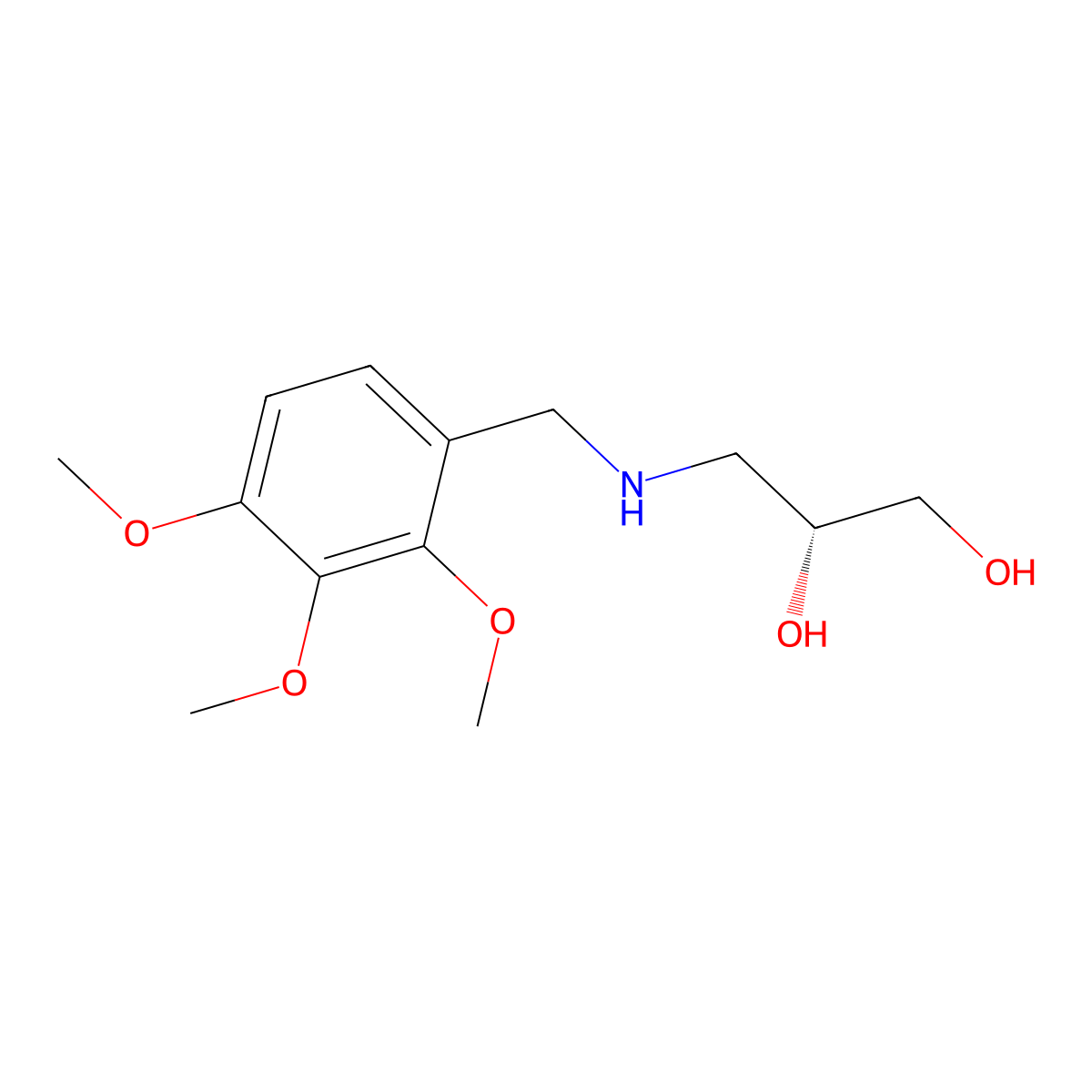 (2R)-3-{[(2,3,4-trimethoxyphenyl)methyl]amino}propane-1,2-diol molecular structure, CAS 2137082-54-1