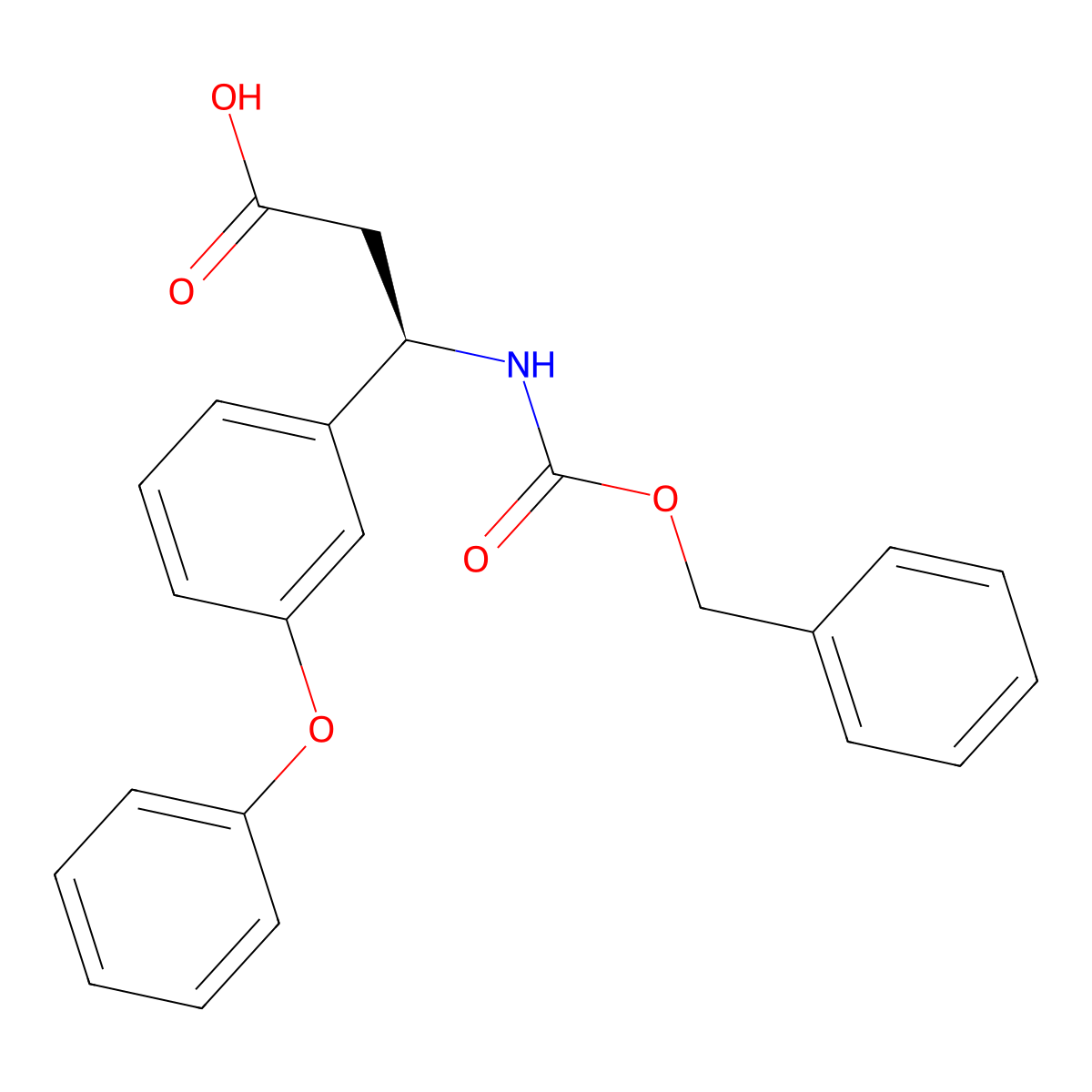 (3R)-3-{[(benzyloxy)carbonyl]amino}-3-(3-phenoxyphenyl)propanoic acid molecular structure, CAS 2137082-64-3