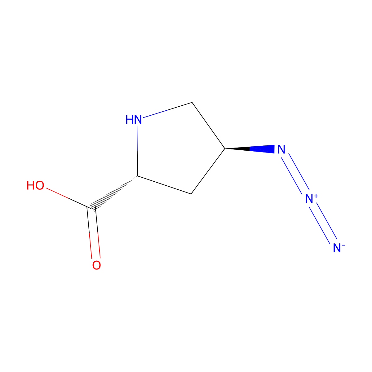 (2R,4S)-4-Azidopyrrolidine-2-carboxylic acid molecular structure, CAS 2137086-50-9