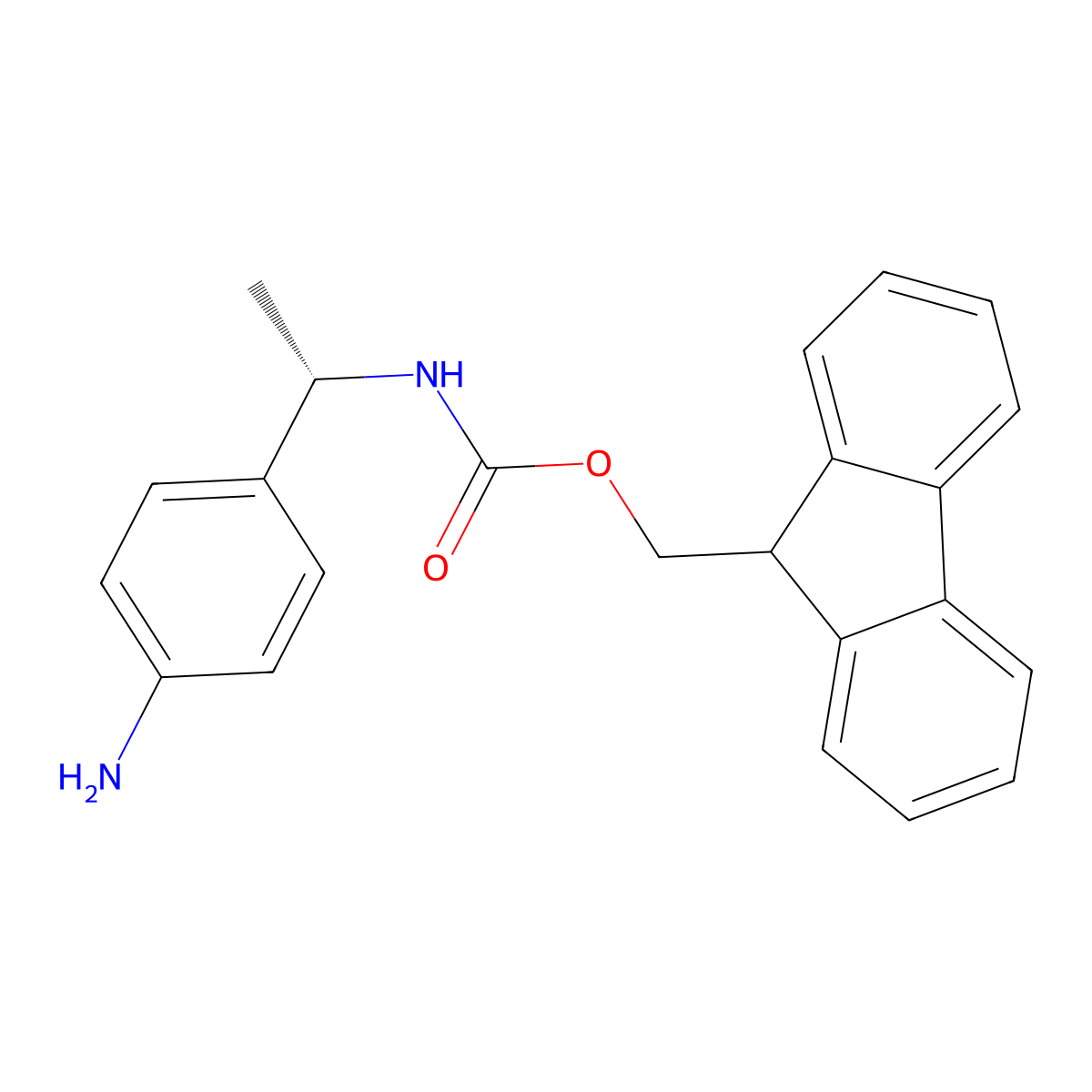 (9H-fluoren-9-yl)methyl N-((1S)-1-(4-aminophenyl)ethyl)carbamate molecular structure, CAS 2137086-93-0