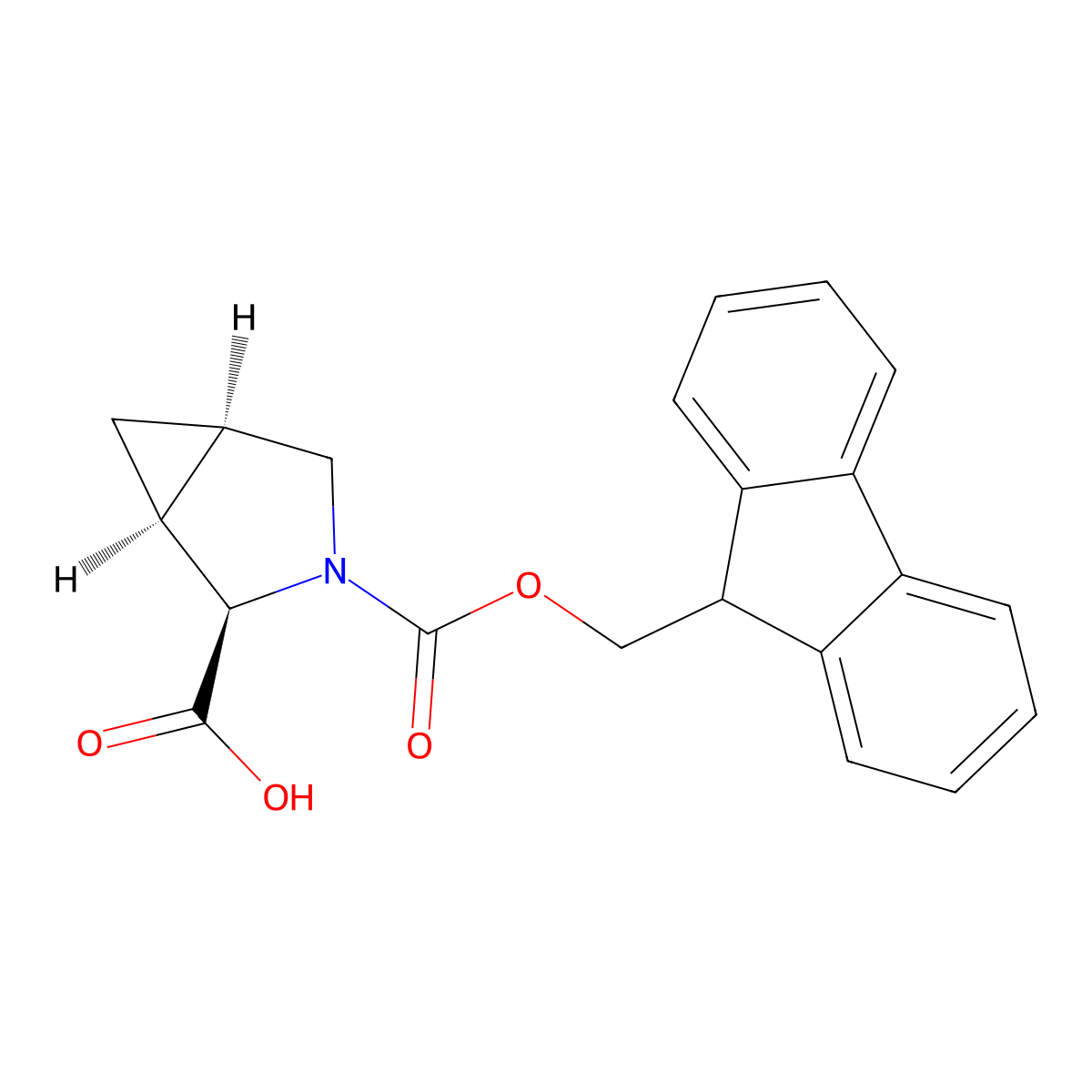 (1S,2R,5R)-3-{[(9H-fluoren-9-yl)methoxy]carbonyl}-3-azabicyclo[3.1.0]hexane-2-carboxylic acid molecular structure, CAS 2137087-47-7