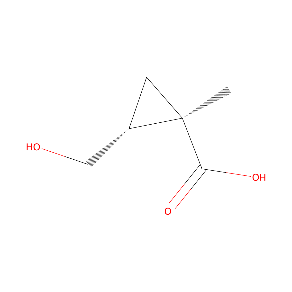 (1R,2R)-2-(hydroxymethyl)-1-methylcyclopropane-1-carboxylic acid molecular structure, CAS 2137089-64-4