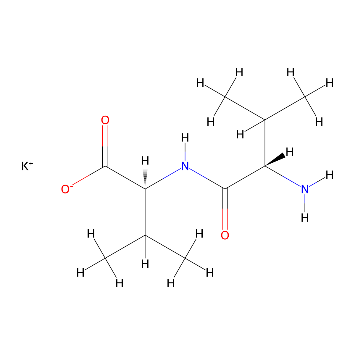 potassium (2S)-2-[(2S)-2-amino-3-methylbutanamido]-3-methylbutanoate molecular structure, CAS 2137090-16-3
