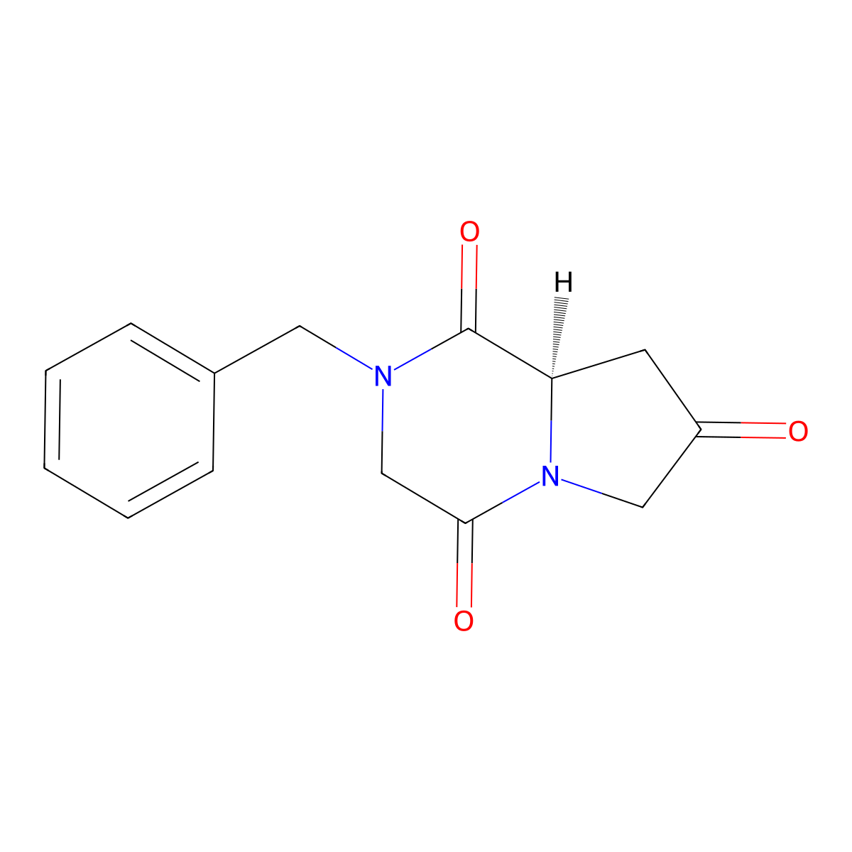 (8aR)-2-benzyl-octahydropyrrolo(1,2-a)pyrazine-1,4,7-trione molecular structure, CAS 2137090-35-6
