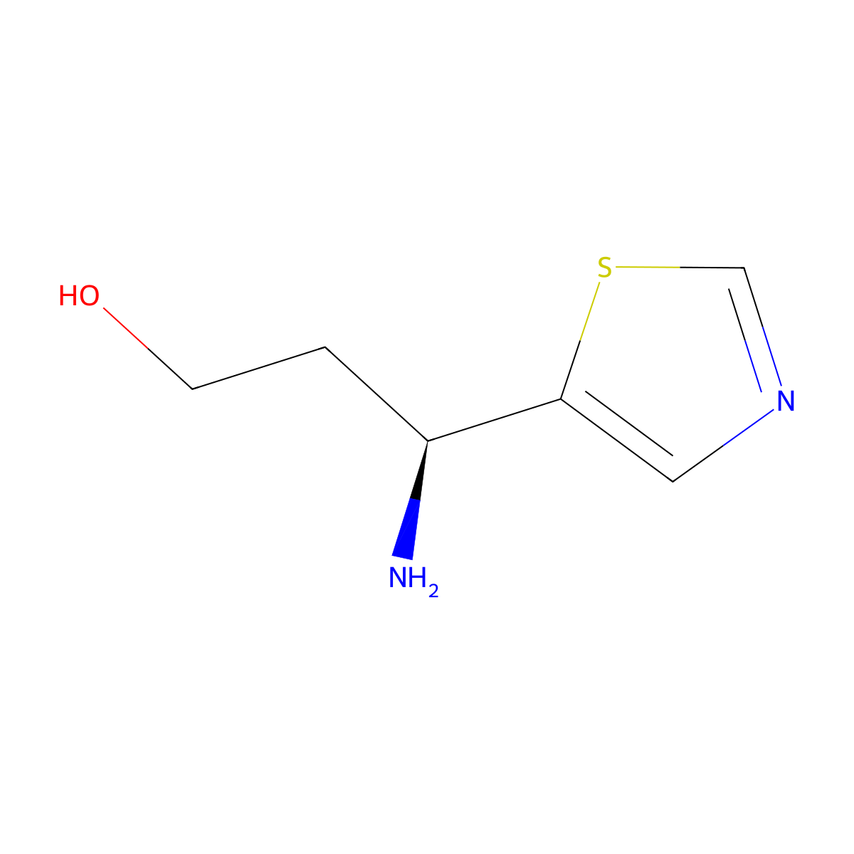 (3S)-3-amino-3-(1,3-thiazol-5-yl)propan-1-ol molecular structure, CAS 2137090-71-0