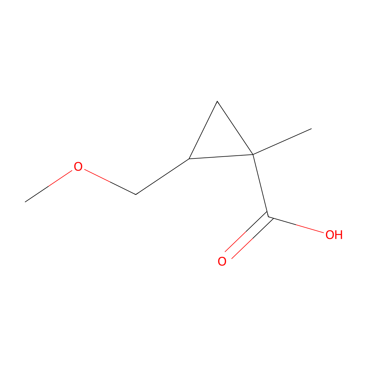 (1R,2R)-2-(methoxymethyl)-1-methylcyclopropane-1-carboxylic acid molecular structure, CAS 2137091-12-2