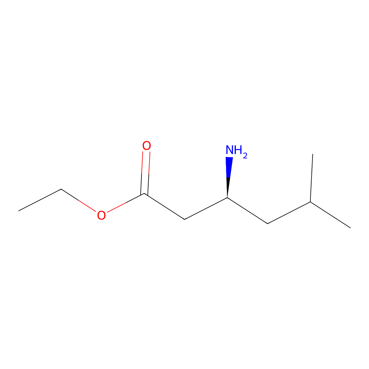ethyl (3S)-3-amino-5-methylhexanoate molecular structure, CAS 2137092-97-6