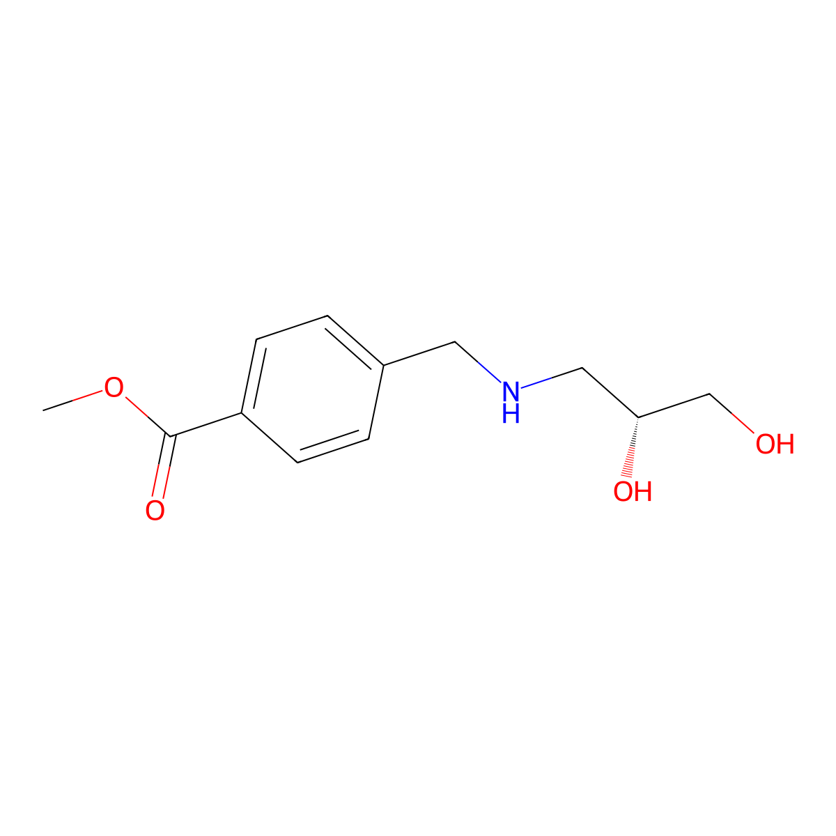 methyl 4-({[(2R)-2,3-dihydroxypropyl]amino}methyl)benzoate molecular structure, CAS 2137095-04-4