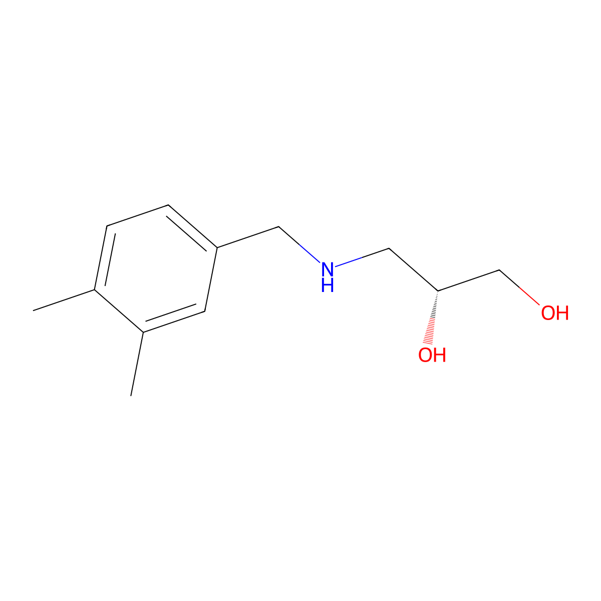 (2R)-3-{[(3,4-dimethylphenyl)methyl]amino}propane-1,2-diol molecular structure, CAS 2137095-10-2
