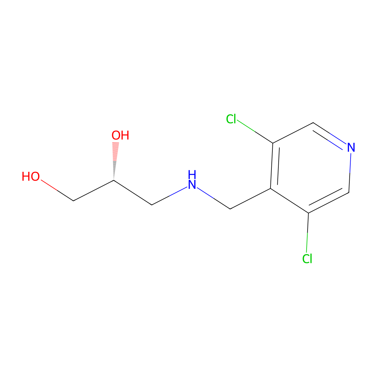 (2R)-3-{[(3,5-dichloropyridin-4-yl)methyl]amino}propane-1,2-diol molecular structure, CAS 2137095-72-6