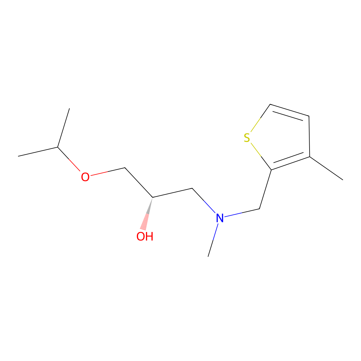 [(2S)-2-hydroxy-3-(propan-2-yloxy)propyl](methyl)[(3-methylthiophen-2-yl)methyl]amine molecular structure, CAS 2137095-83-9