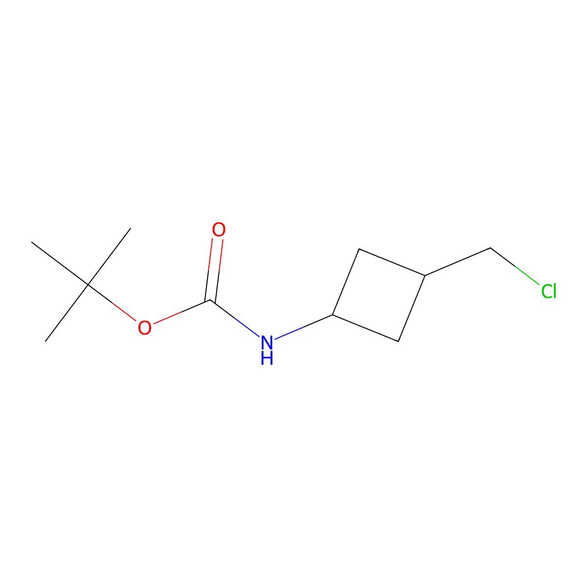 tert-butyl N-[3-(chloromethyl)cyclobutyl]carbamate molecular structure, CAS 2137096-78-5