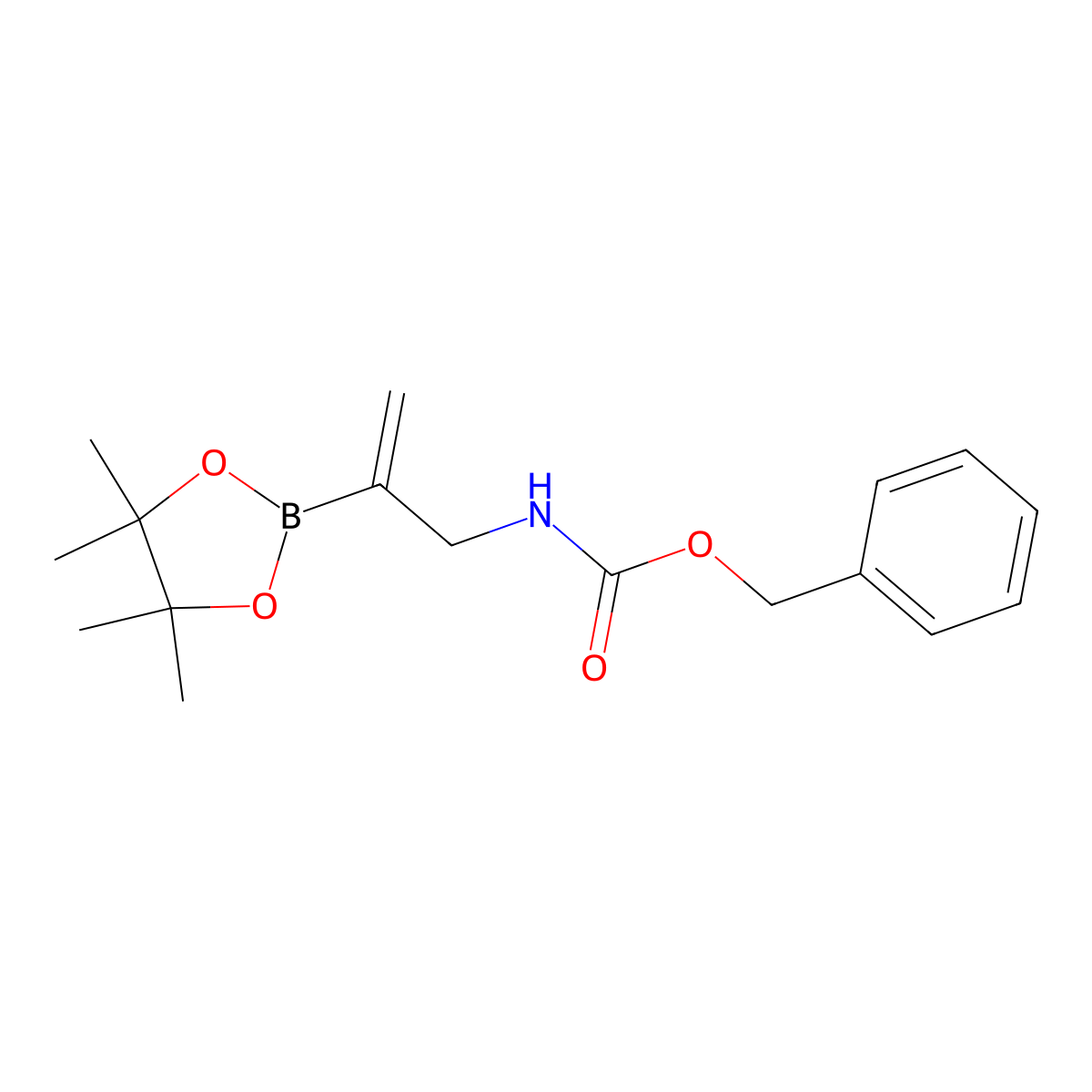 benzyl N-[2-(4,4,5,5-tetramethyl-1,3,2-dioxaborolan-2-yl)prop-2-en-1-yl]carbamate molecular structure, CAS 2137097-69-7