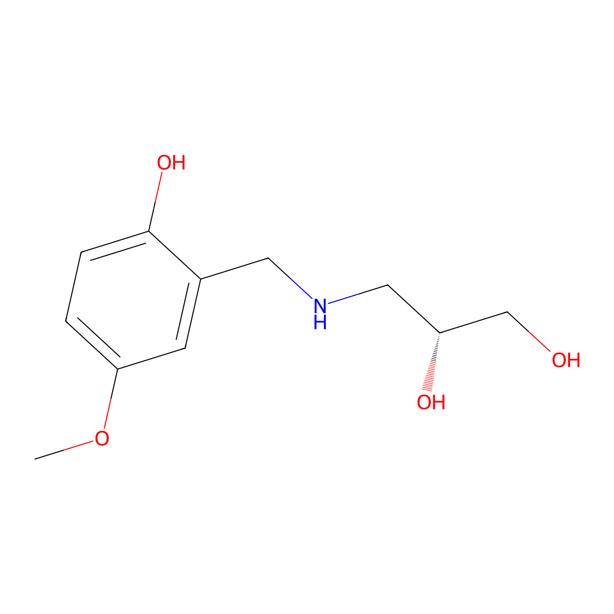 (2R)-3-{[(2-hydroxy-5-methoxyphenyl)methyl]amino}propane-1,2-diol molecular structure, CAS 2137098-59-8