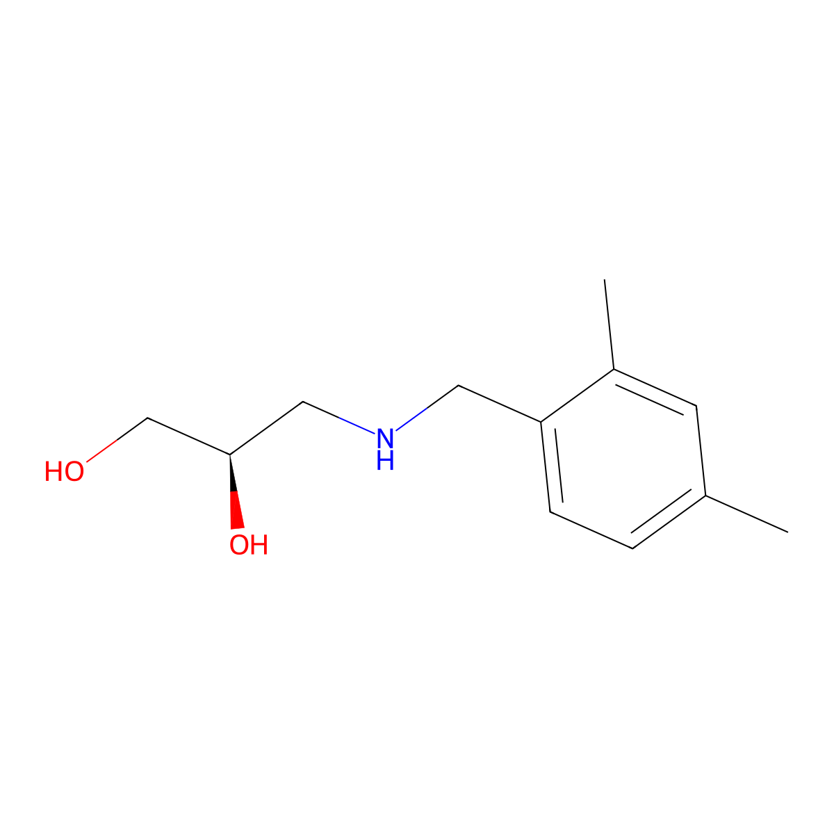 (2R)-3-{[(2,4-dimethylphenyl)methyl]amino}propane-1,2-diol molecular structure, CAS 2137098-62-3