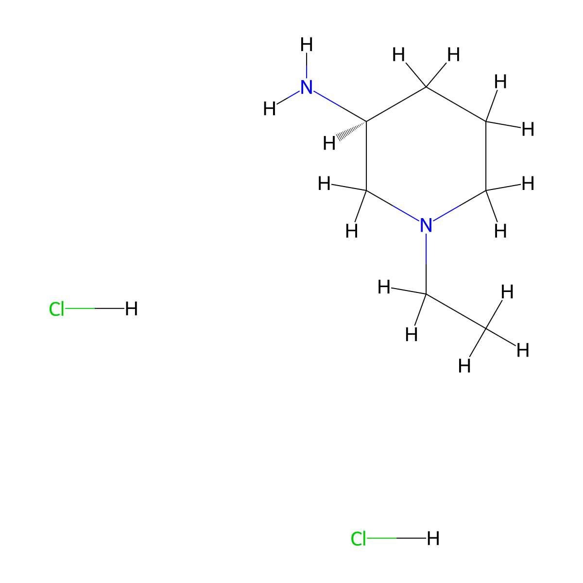 (3S)-1-ethylpiperidin-3-amine dihydrochloride molecular structure, CAS 2137099-14-8