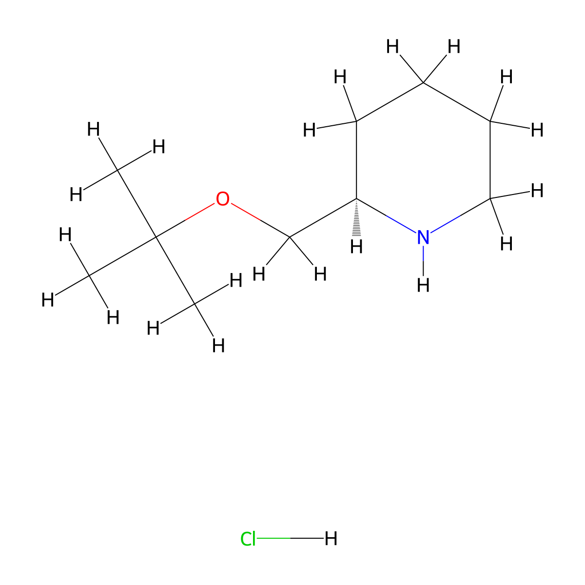 (2R)-2-((tert-butoxy)methyl)piperidine hydrochloride molecular structure, CAS 2137099-42-2