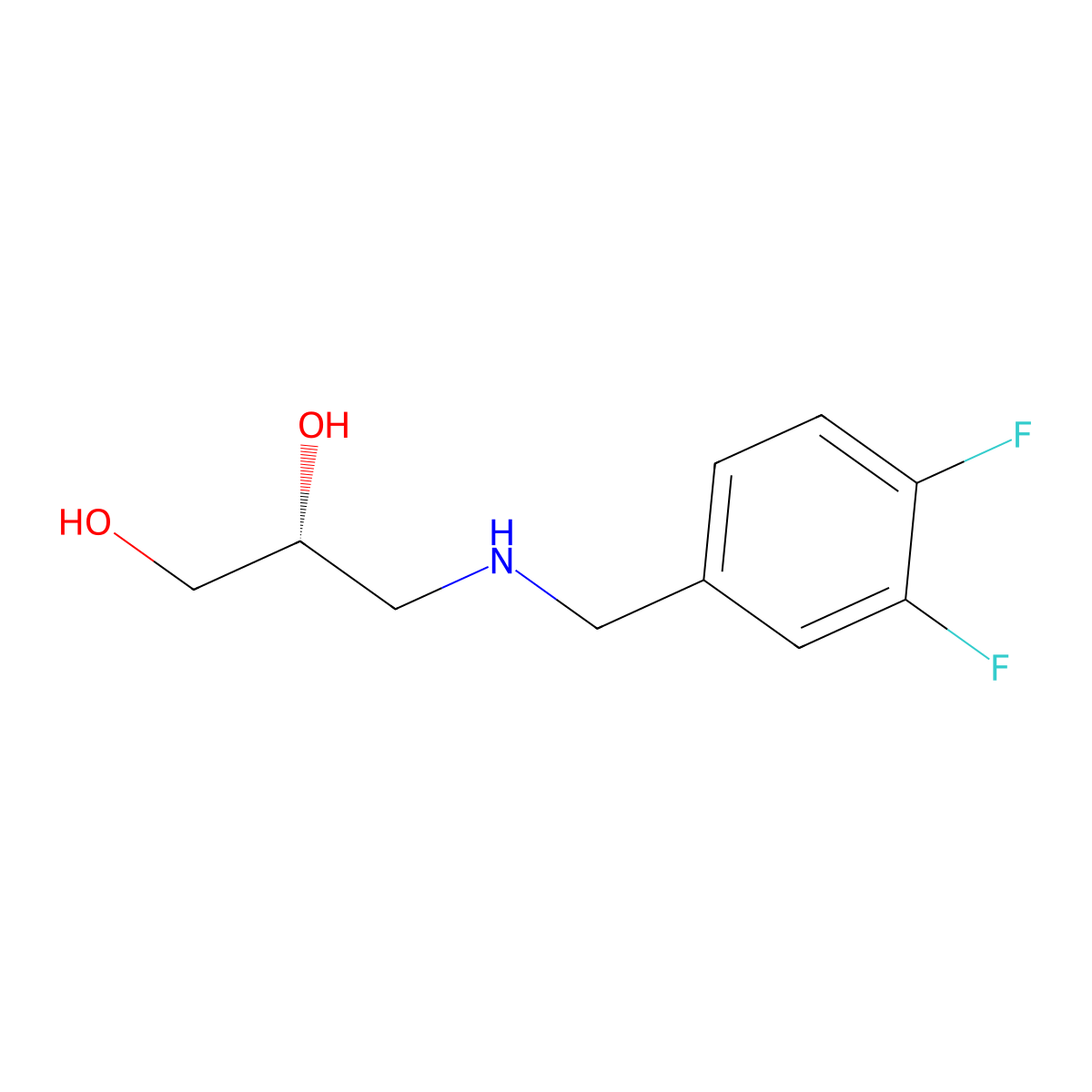 (2R)-3-{[(3,4-difluorophenyl)methyl]amino}propane-1,2-diol molecular structure, CAS 2137099-85-3