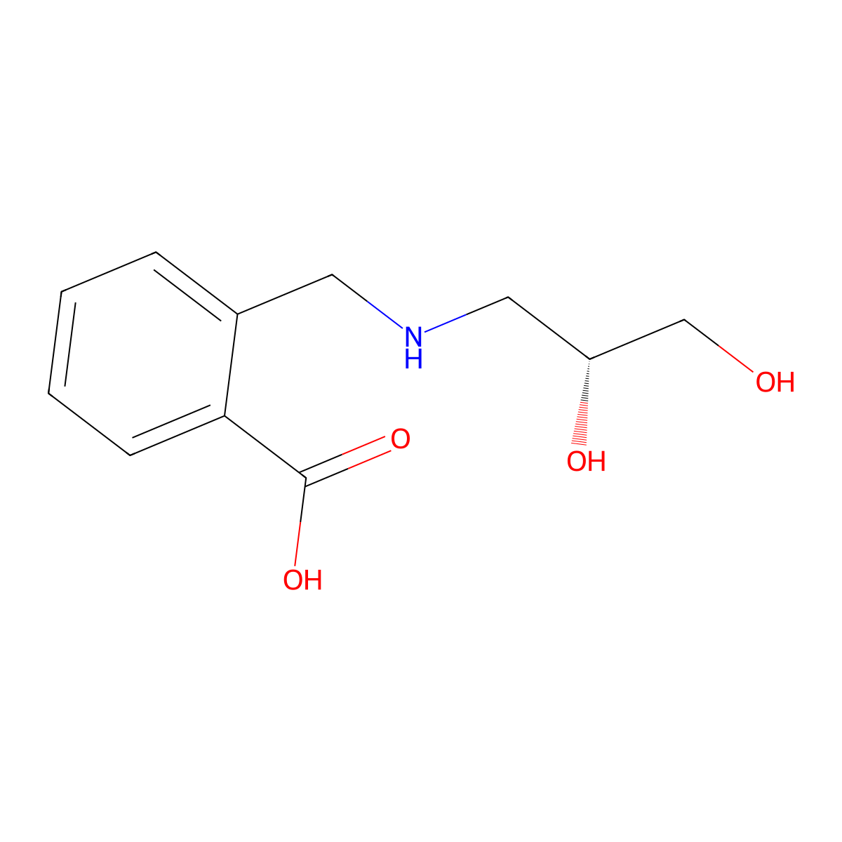 2-({[(2R)-2,3-dihydroxypropyl]amino}methyl)benzoic acid molecular structure, CAS 2137100-27-5