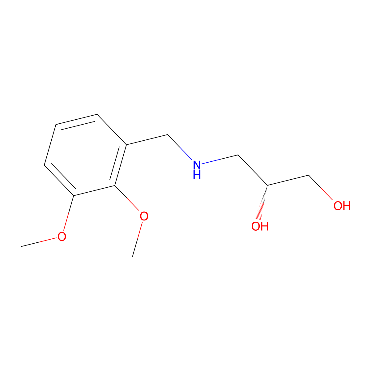(2R)-3-{[(2,3-dimethoxyphenyl)methyl]amino}propane-1,2-diol molecular structure, CAS 2137100-93-5