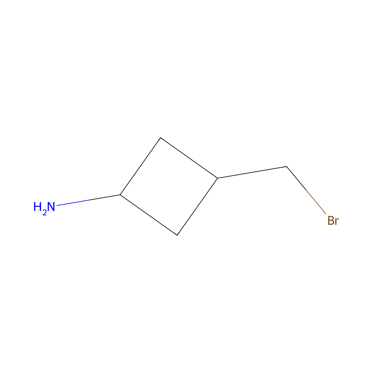 3-(Bromomethyl)cyclobutan-1-amine molecular structure, CAS 2137101-72-3