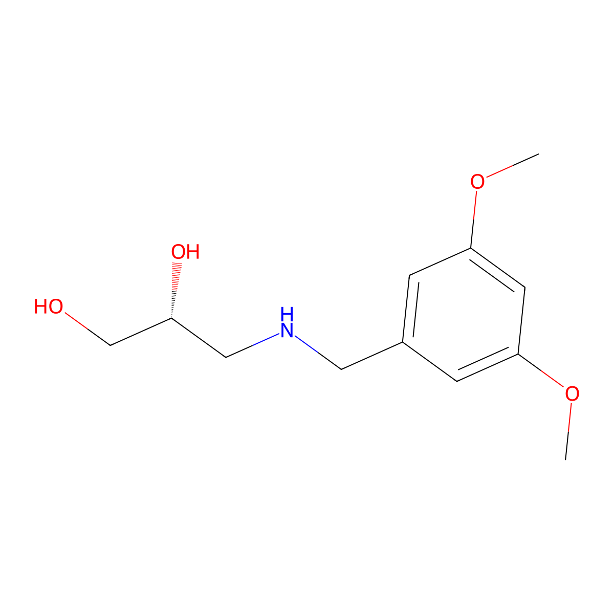 (2R)-3-{[(3,5-dimethoxyphenyl)methyl]amino}propane-1,2-diol molecular structure, CAS 2137134-90-6