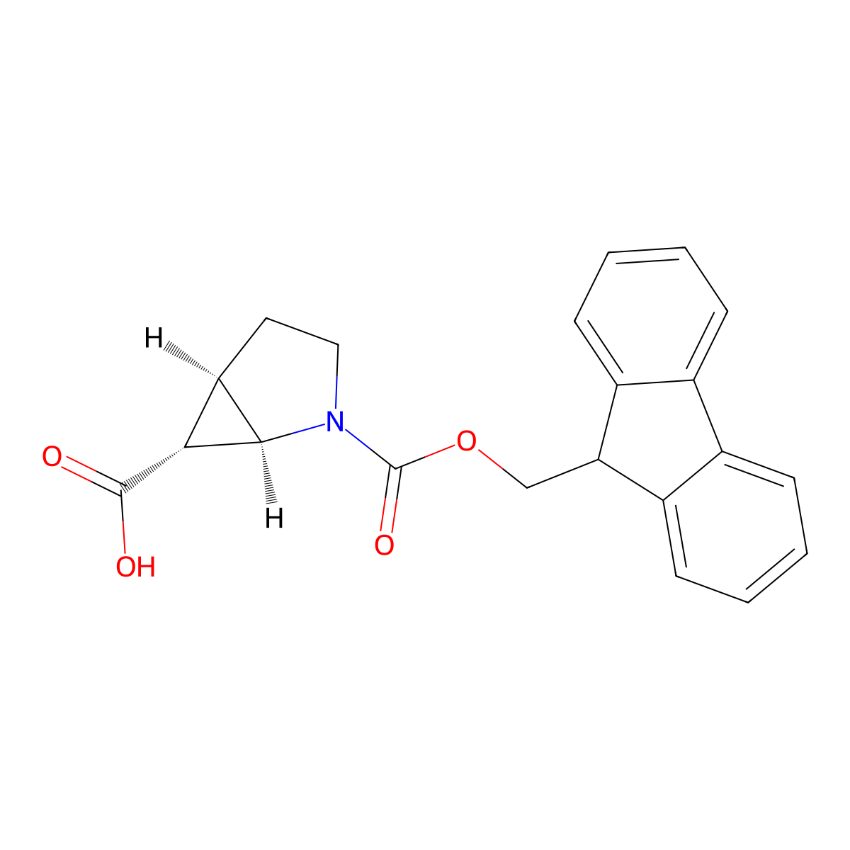(1R,5R,6R)-2-{[(9H-fluoren-9-yl)methoxy]carbonyl}-2-azabicyclo[3.1.0]hexane-6-carboxylic acid molecular structure, CAS 2137135-44-3