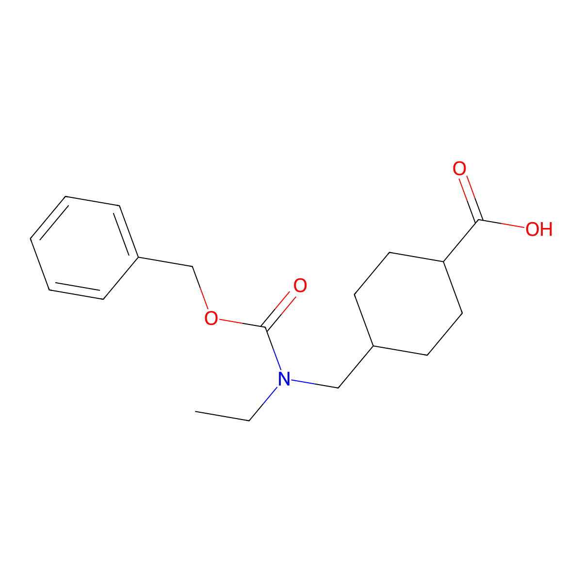 4-({[(Benzyloxy)carbonyl](ethyl)amino}methyl)cyclohexane-1-carboxylic acid molecular structure, CAS 2137135-80-7