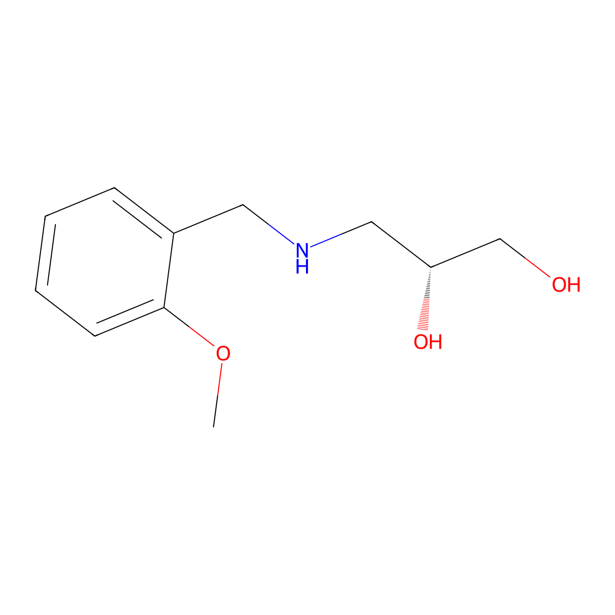 (2R)-3-{[(2-methoxyphenyl)methyl]amino}propane-1,2-diol molecular structure, CAS 2137135-91-0