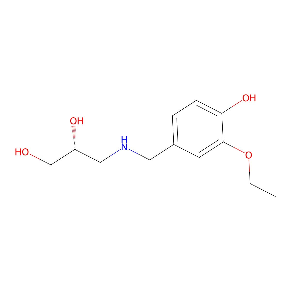 (2R)-3-{[(3-ethoxy-4-hydroxyphenyl)methyl]amino}propane-1,2-diol molecular structure, CAS 2137136-30-0