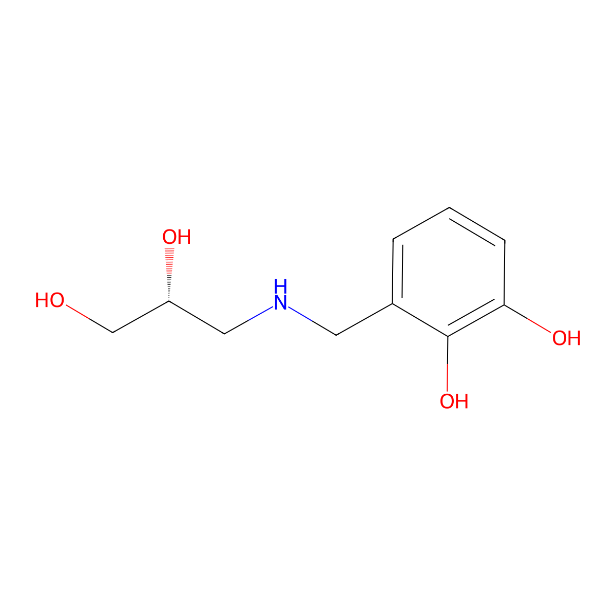 3-({[(2R)-2,3-dihydroxypropyl]amino}methyl)benzene-1,2-diol molecular structure, CAS 2137136-31-1
