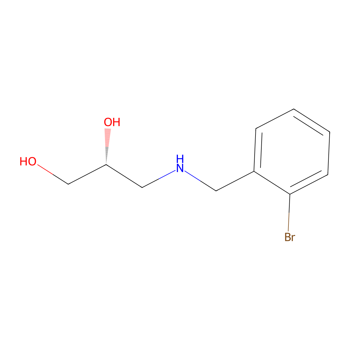 (2R)-3-{[(2-bromophenyl)methyl]amino}propane-1,2-diol molecular structure, CAS 2137136-34-4
